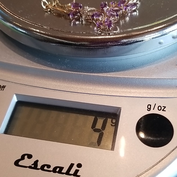 Vintage 14kt Amethyst/Diamond Necklace - Picture 11 of 11